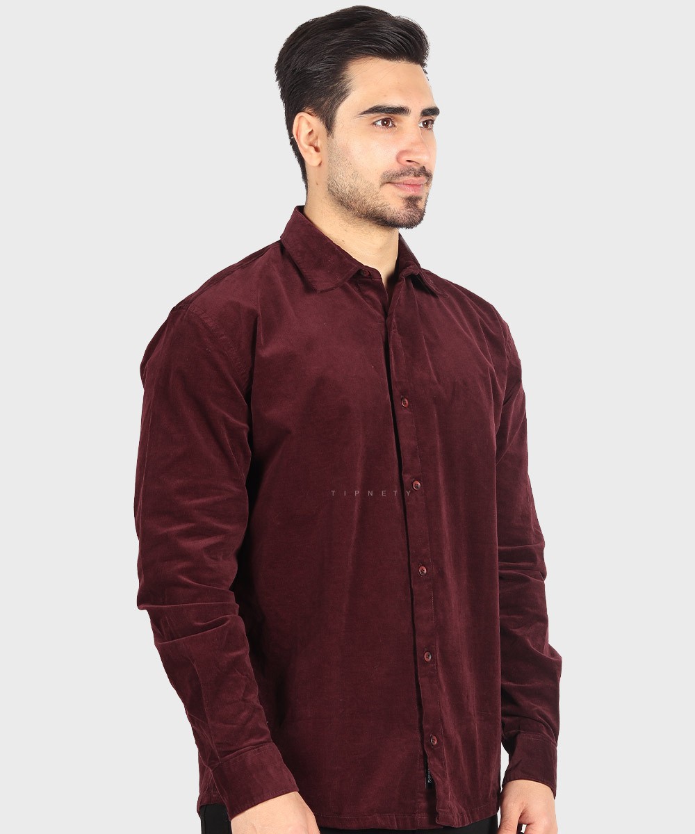                 شتری زرشکی قهوه ای پاییزه پیراهن 2623  - تصویر 8