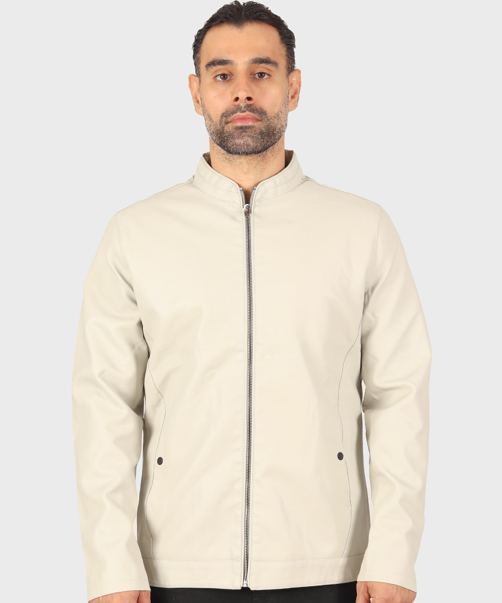         نسکافه ای استخوانی مشکی زمستانه کت چرم 2513  - تصویر 4