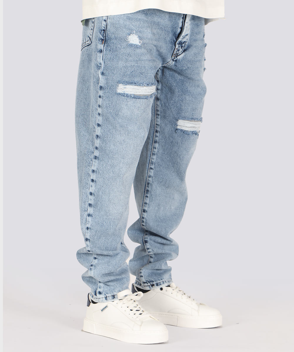         آبی یخی شلوار جین مام فیت 3931  - تصویر 4