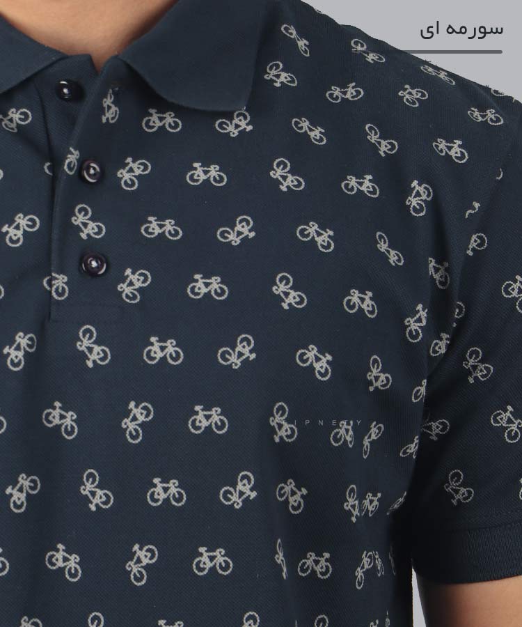                                                                                                                                                                         سورمه ای طوسی تیره فرمی خردلی مشکی تیشرت یقه دار 1551  - تصویر 8