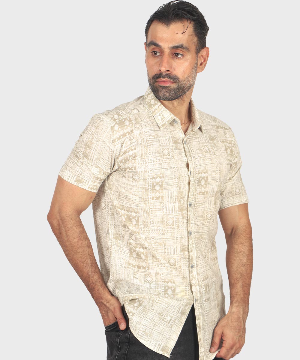 پیراهن مردانه آستین کوتاه طرحدار 0952