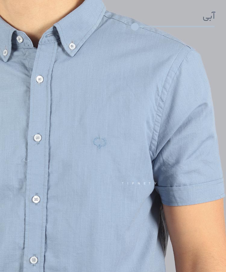                                                                                           مشکی سورمه ای آبی سفید پیراهن آستین کوتاه فیت 5340  - تصویر 6