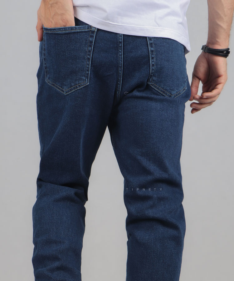                                 آبی تیره شلوار جین مام فیت 0026  - تصویر 6