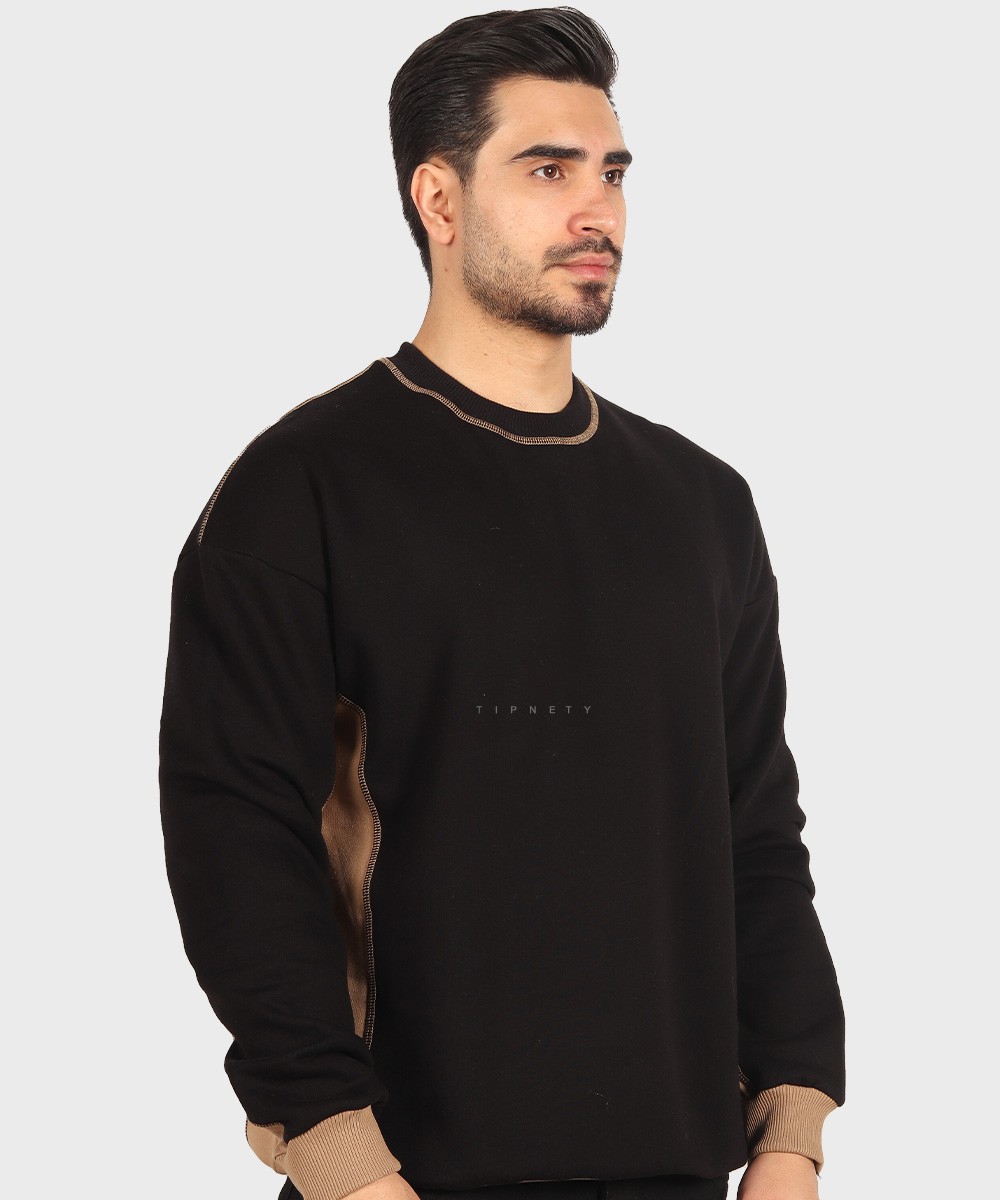       طوسی تیره مشکی پاییزه پلیور 1776  - تصویر 8