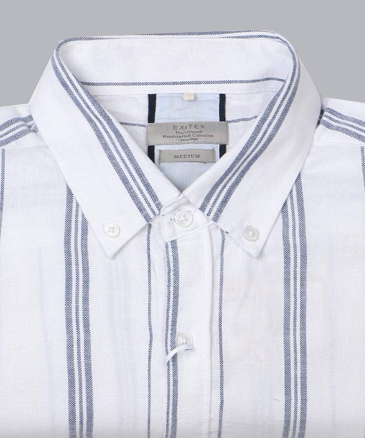 پیراهن مردانه آستین بلند سورمه ای 8826