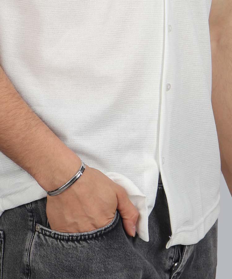                                                                                                 مشکی سفید   پیراهن یقه انگلیسی 0910  - تصویر 7